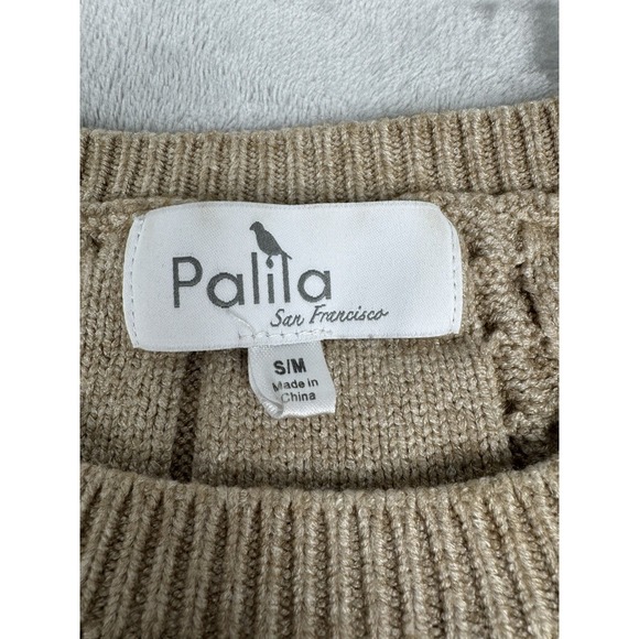 Palila 3D Cable Knit Sweater Womens Medium Beige Brown Coogi Style Chunky Heavy - Picture 3 of 7